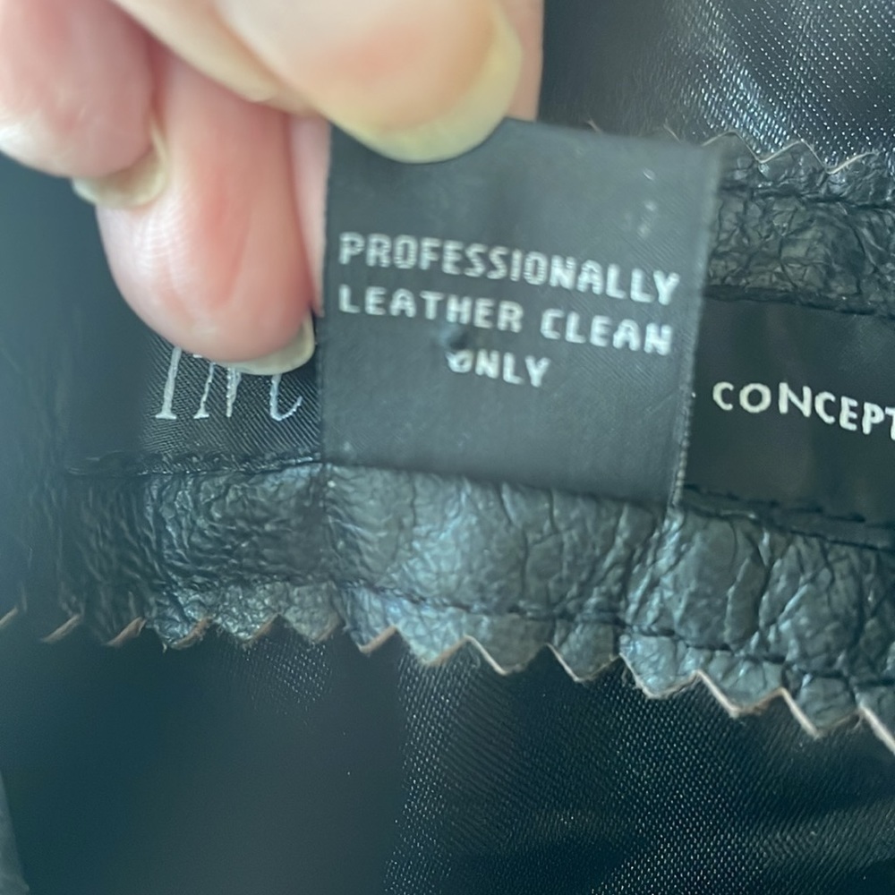 INC Int’l Concepts Leather Graphic-Back Moto Jacket - Picture 11 of 14